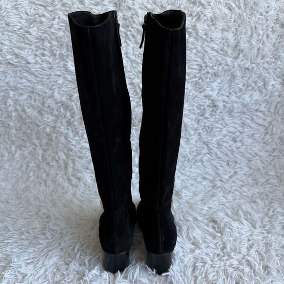 Chloe Orlando Black Suede Tall Button Boots Size 37.5 - Picture 7 of 12